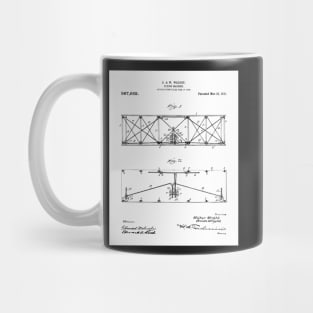 Wright Brothers Plane Patent - Aviation Art - Black And White Mug